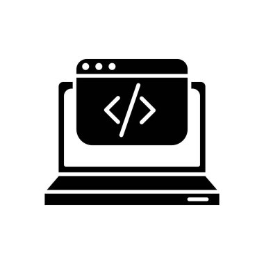 şablon siluet biçimi simgesi ile taşınabilir dizüstü bilgisayar