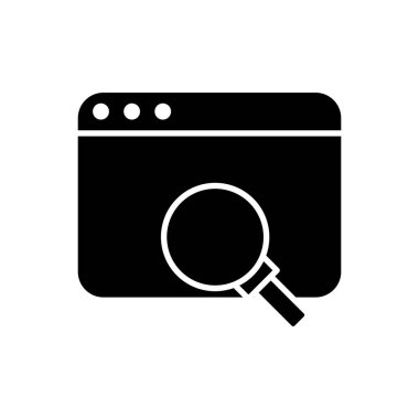 Büyüteç cam siluet biçimi simgesiyle web sayfası şablonu