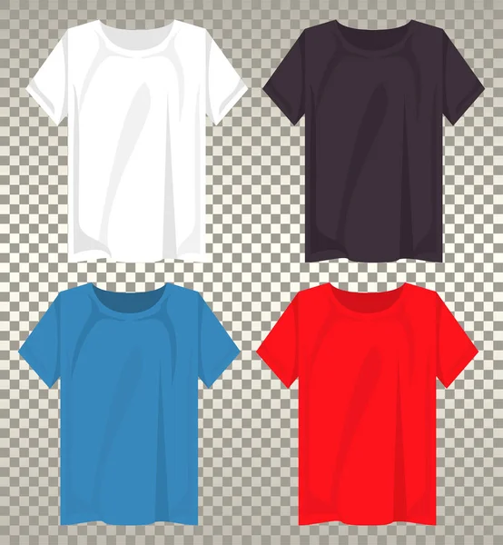 Cztery koszule makiety zestaw kolorów — Wektor stockowy