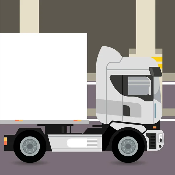 Véhicule de voiture de maquette de camion dans l'icône de zone de stationnement — Image vectorielle