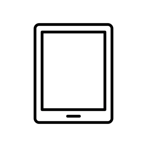 태블릿 장치 기술 라인 스타일 아이콘 — 스톡 벡터