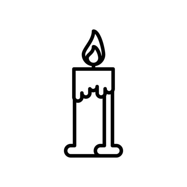 Halloween candle line style icon — 스톡 벡터