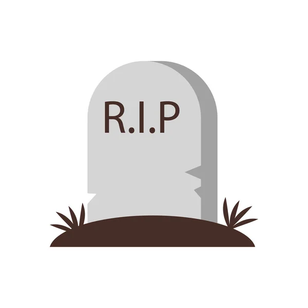 Grobowiec cmentarny z ikoną typu rip word flat — Wektor stockowy