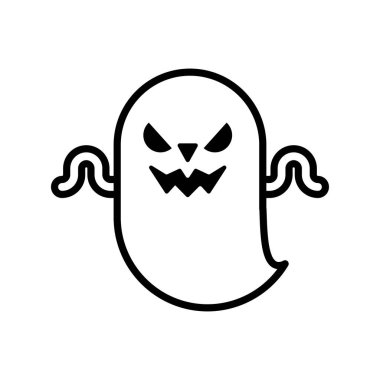 Cadılar bayramı hayalet yüzen çizgi simgesi