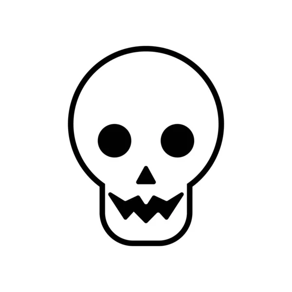 Halloween cabeça crânio linha estilo ícone — Vetor de Stock