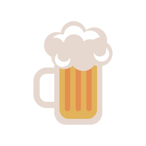 Beer jar drink oktoberfest flat style icon — Stock Vector