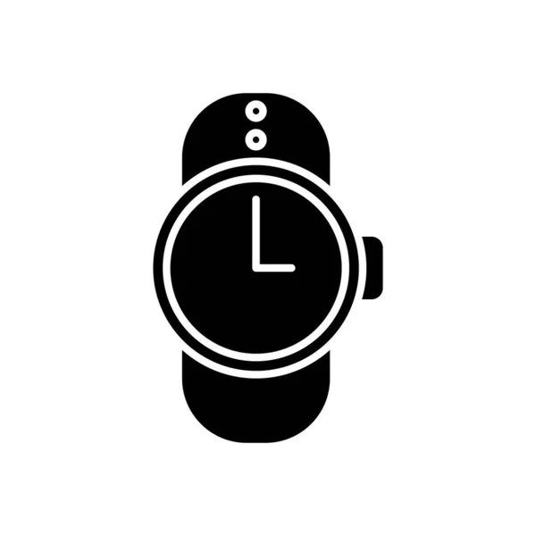 Reloj de pulsera tiempo dispositivo silueta icono de estilo — Archivo Imágenes Vectoriales
