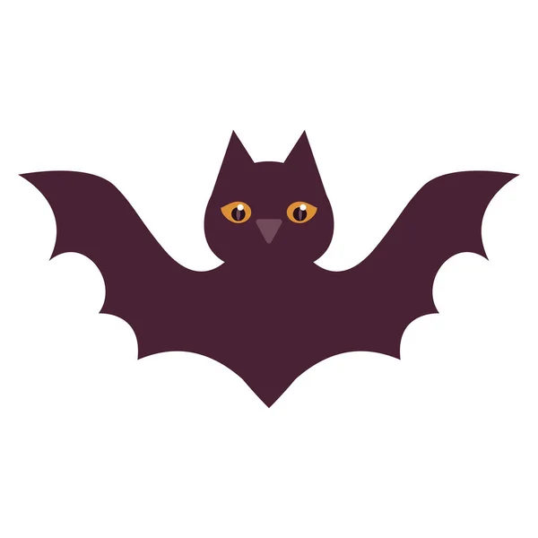 Halloween bat flying flat style icon — стоковый вектор