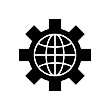 dişli siluet biçimi simgesine sahip küresel tarayıcı