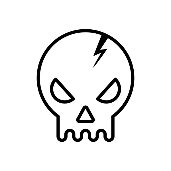 Cabeza de Halloween cráneo línea rota icono de estilo — Vector de stock