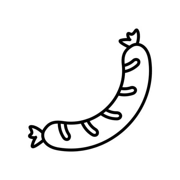 Смачна ікона в стилі лінії ковбас — стоковий вектор