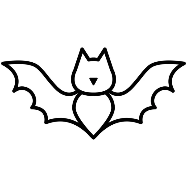 Απόκριες νυχτερίδα πετούν γραμμή στυλ εικονίδιο — Διανυσματικό Αρχείο