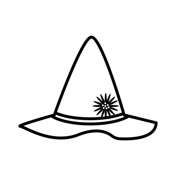 Germany traditionell kon hatt tillbehör linje stil ikon — Stock vektor