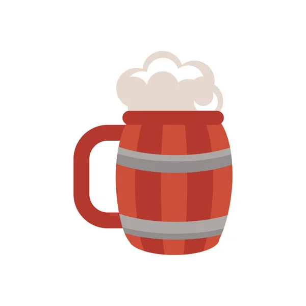 Bier pot drinken oktoberfest platte stijl icoon — Stockvector