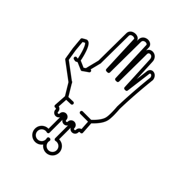 Dood hand lijn stijl pictogram — Stockvector