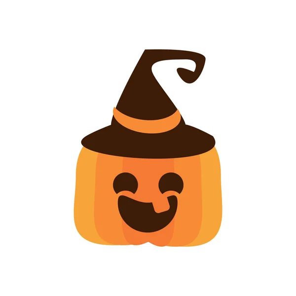 Хэллоуинская тыква с иконой в стиле шапки ведьмы — стоковый вектор