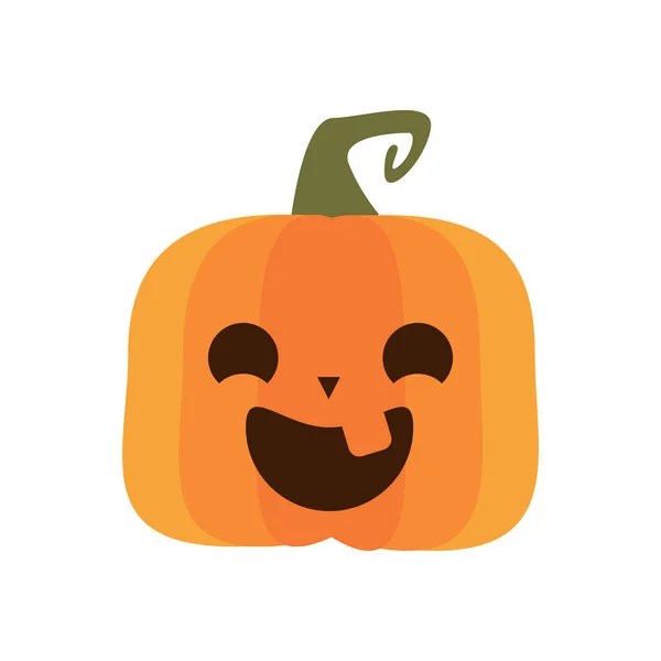 Calabaza de Halloween con la cara icono de estilo plano — Vector de stock