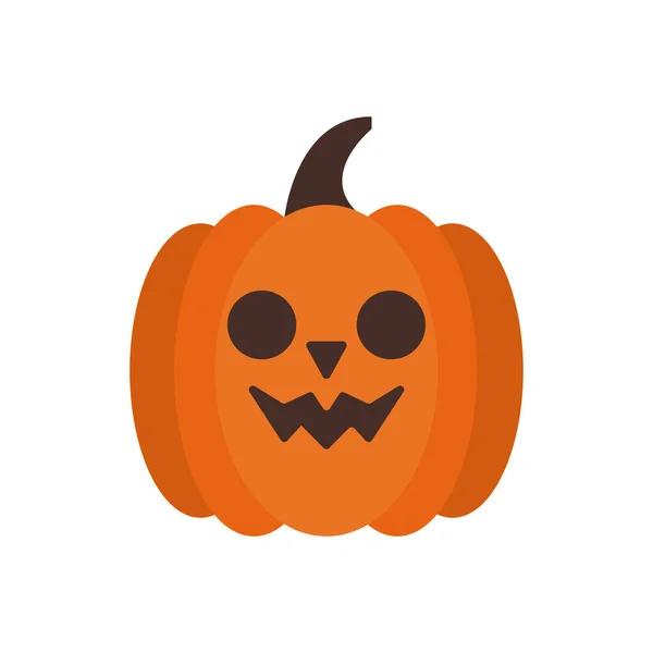 Halloween citrouille visage style plat — Image vectorielle