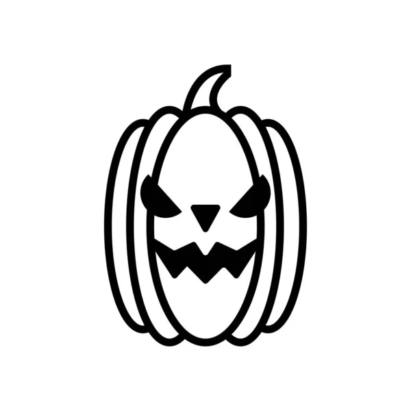 Halloween pumpa linje stil ikon — Stock vektor