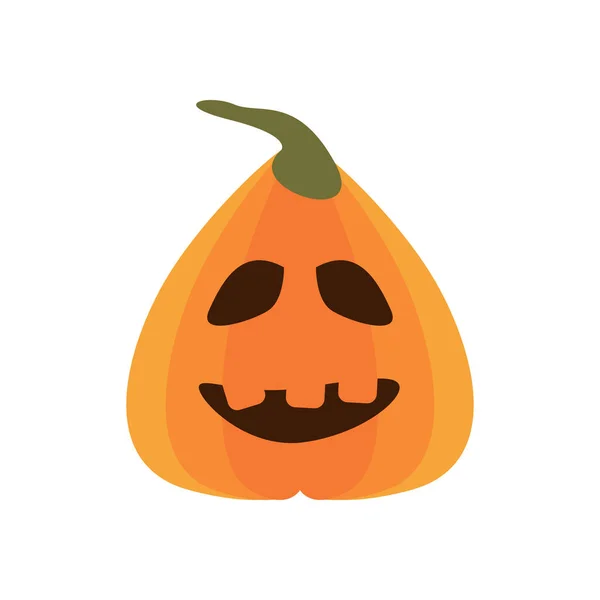 Citrouille halloween avec icône de style plat visage — Image vectorielle