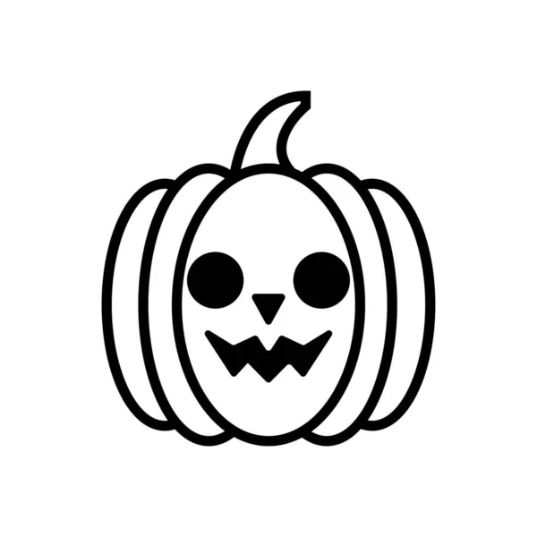 Halloween calabaza cara línea estilo — Vector de stock