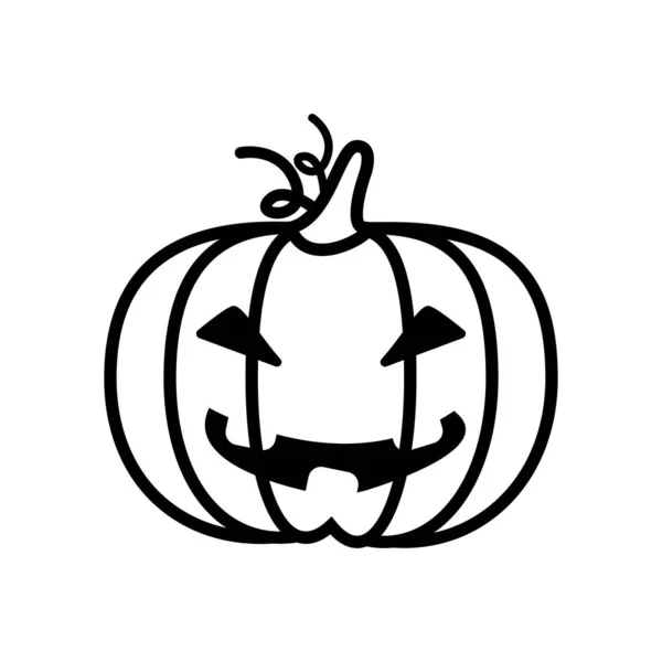 Dynia halloween z ikoną stylu face line — Wektor stockowy