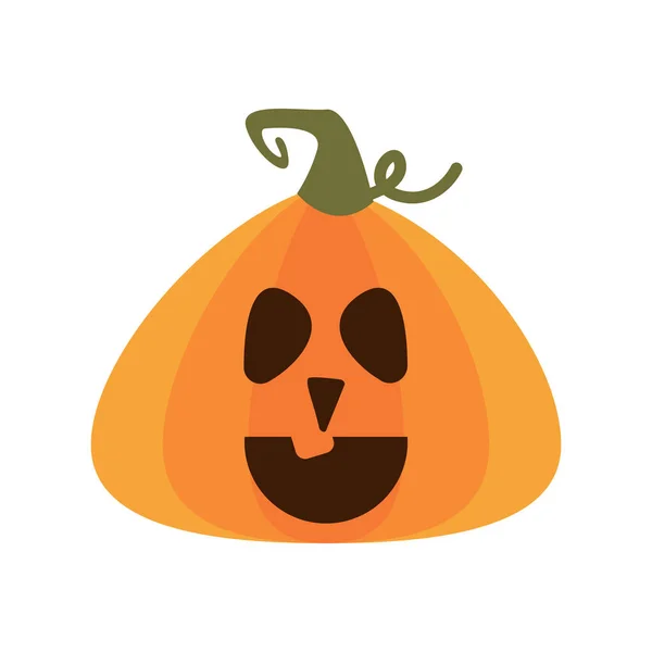 Citrouille halloween avec icône de style plat visage — Image vectorielle