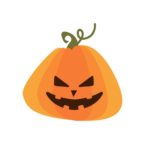 Citrouille halloween avec icône de style plat visage — Image vectorielle