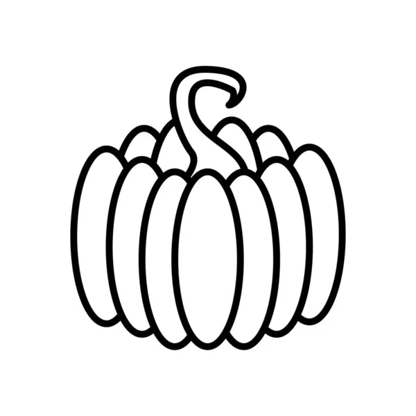 Pompoen fruit lijn stijl pictogram — Stockvector