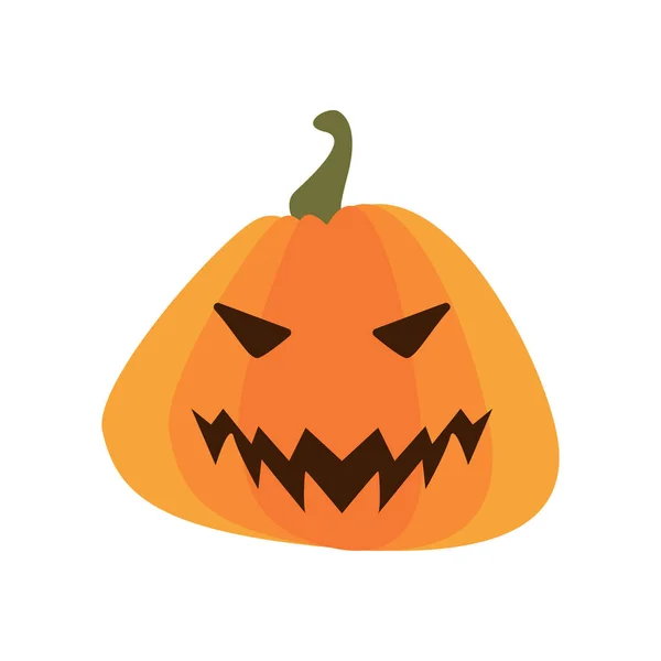 Calabaza de Halloween con la cara icono de estilo plano — Vector de stock