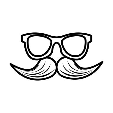 Gözlük ve bıyık aksesuarları tarzı simge