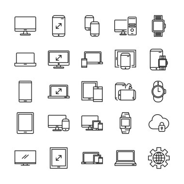 Mokup karşıt satır biçimi simgeleri demeti
