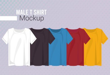 Beş model gömlek. Renkler ayarlandı.