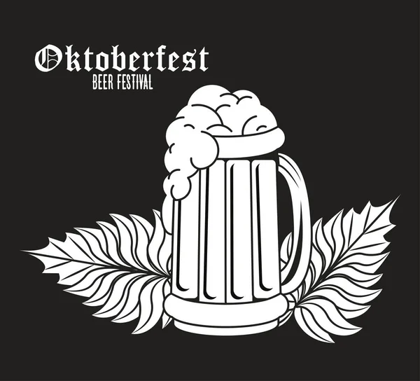 Festival de célébration oktoberfest avec pot de bière — Image vectorielle