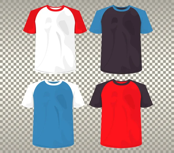 Cuatro camisas de maqueta set colores — Vector de stock