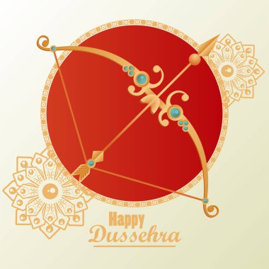 Mutlu dussehra kutlama kartları Altın kemer ve harflerle