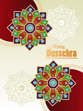 Mutlu dussehra kutlama kartları Mandalalar ve harflerle