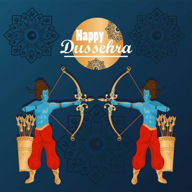 Mutlu dussehra kutlama kartları Mavi Tanrılar Ramma