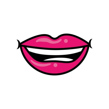 Popüler sanat gülümseyen ağız dolgu tarzı