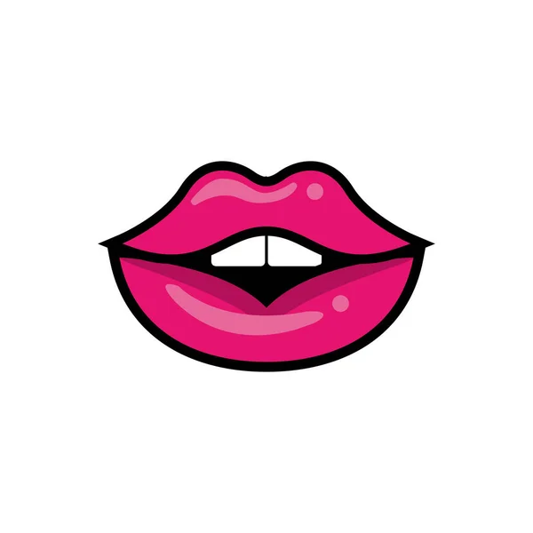 ( 영어 ) Pop art mouth open fill style icon — 스톡 벡터