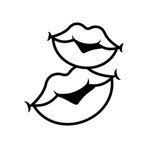 Pop art ústa zavřený styl čáry ikony — Stockový vektor