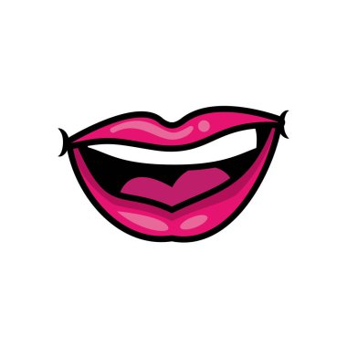 Popüler sanat gülümseyen ağız doldurma tarzı simgesi