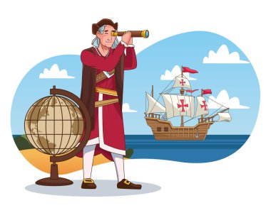 Kristof 'un teleskop ve karavan sahnesini çektiği Columbus Günü kutlamaları.