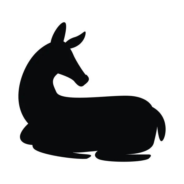 Wild fawn animale silhouette natura icona — Vettoriale Stock