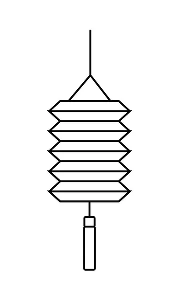 Çin kağıt lambası asılı çizgi simgesi — Stok Vektör