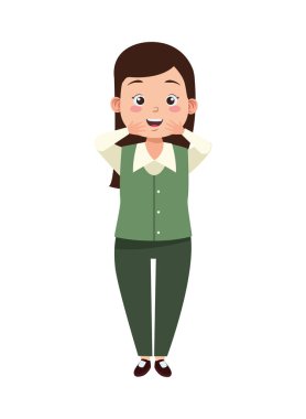 Sevimli genç öğretmen kadın karakter