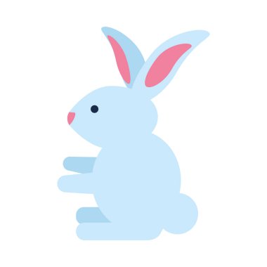 Sevimli tavşan oturmuş hayvan çiftliği ikonu