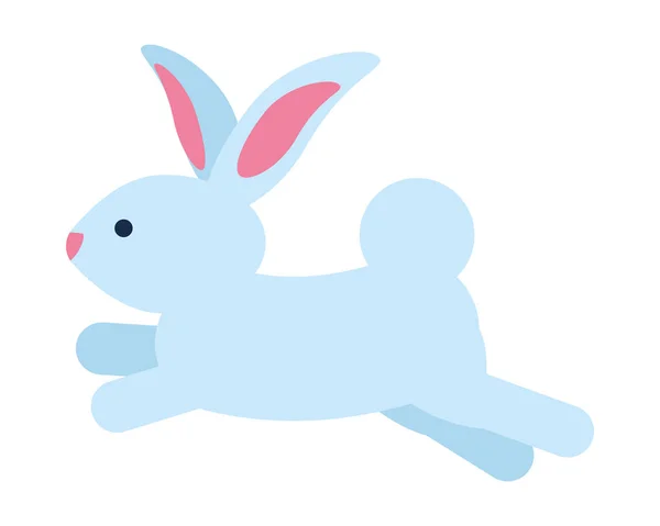 Cute rabbit jumping animal farm icon — Stock Vector