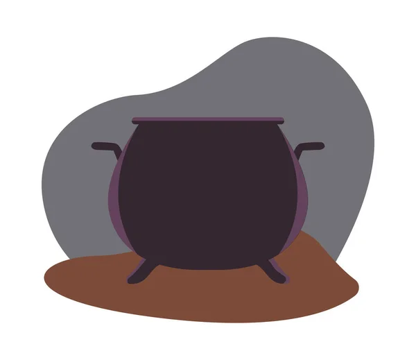 Halloween boszorkány üstökös pot ikon — Stock Vector