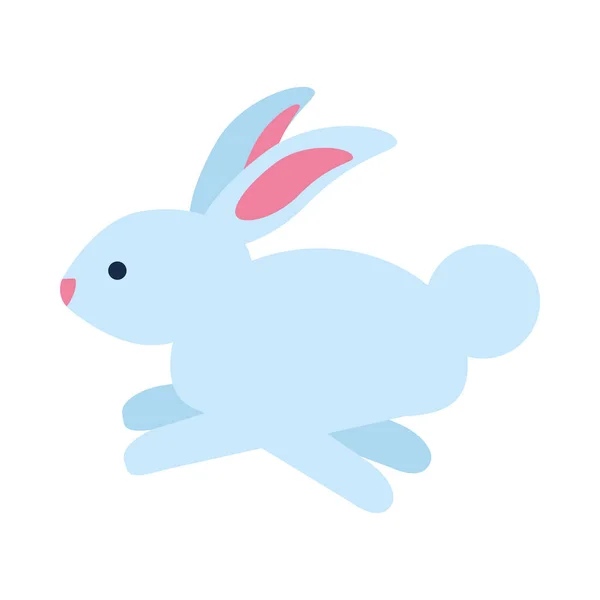 Cute rabbit running animal farm icon — Stock Vector